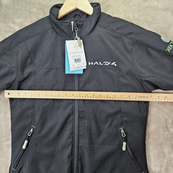 NWT 2012 Halo 4 XBOX 360 Promo Spell Out Full Zip Jacket Black Pockets Women's M - Picture 3 of 10